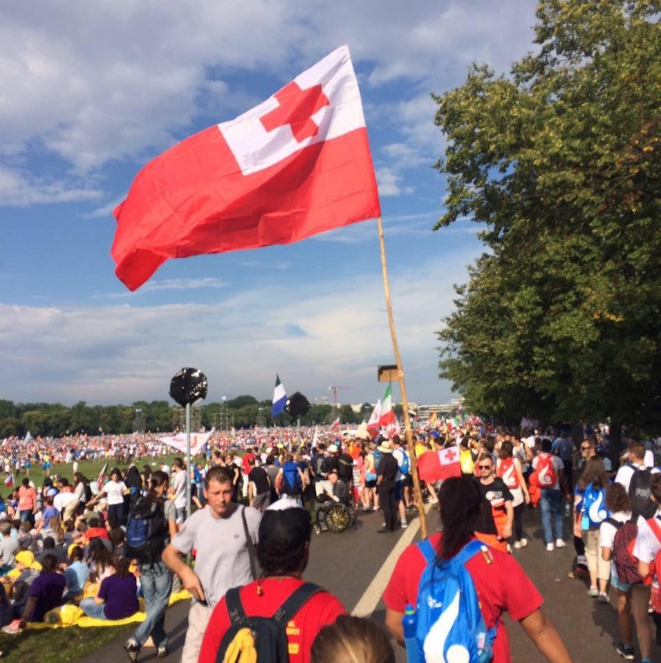 Walking with my fellow Pilgrims amongst World Youth in Krakow, Poland representing Tonga.