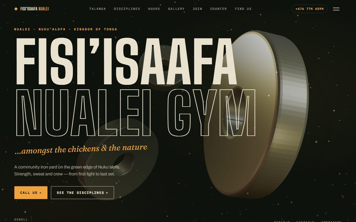 The Nualei Gym website on a laptop